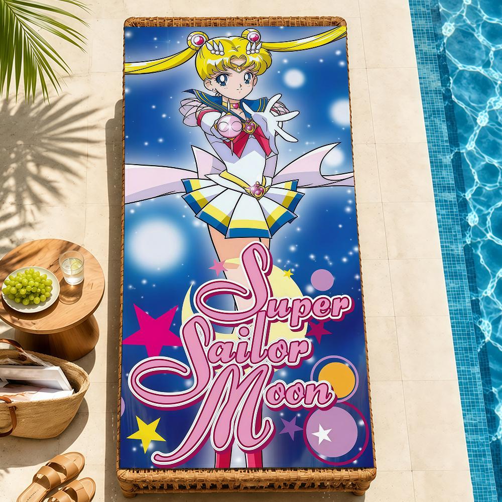anime cartoon cute S-SailorS M-Moon FK Towel Pool soft Beach Towels Trip swim bath Towel Gym Spa home room Decor Holiday Gift