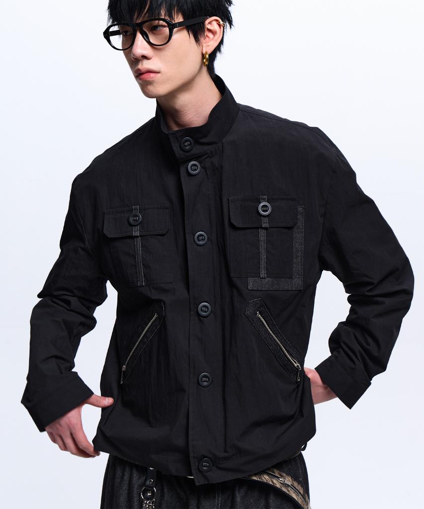 Rssc Denim Mixed Cotton Field Jacket - Black