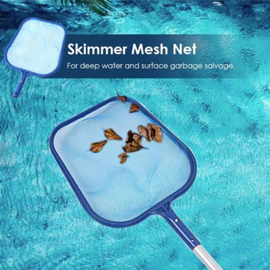 Swimming Pool Leaf Skimmer Net with Solid Plastic Frame Heavy Duty Spas Hot Tubs Fountains Fine Mesh Cleaning Net Pool Accessories