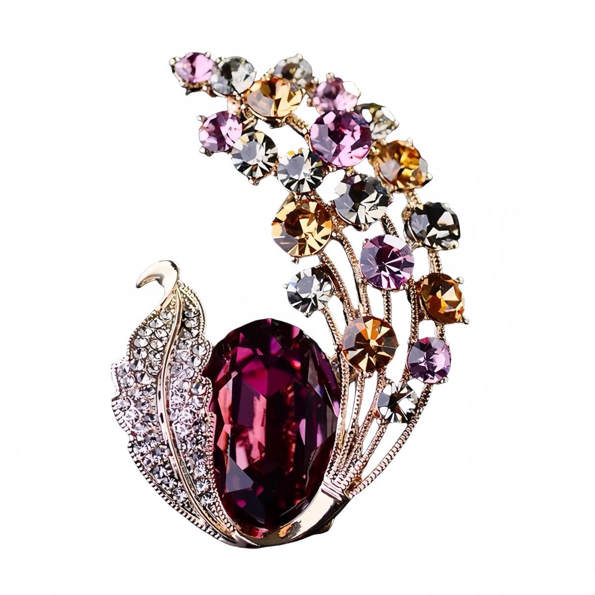 

Роскошная хрустальная брошь в европейском и американском стиле: Ретро брошь из сплава для женского модного пальто