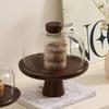 Retro Acacia Wood Tall Cake Tray with Glass Cover Wedding Dessert Table Display Rack Exquisite Afternoon Tea Dessert Tray