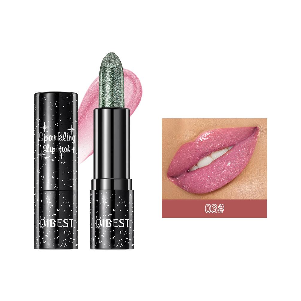 

3-цветная губная помада с бриллиантами, меняющая цвет, с жемчужным отливом, увлажняющая и легко окрашиваемая