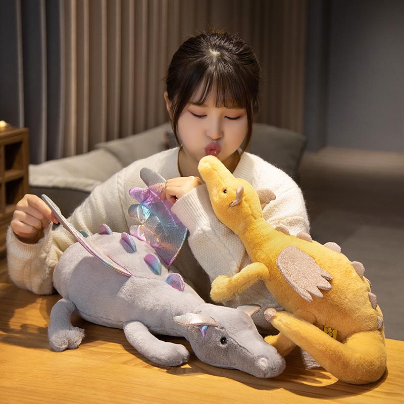 100cm drak plyšové hračky plněné dinosaurus létající křídla zelená žlutá šedá draci panenky kreslený narozeninový vánoční dárek pro chlapce dekorace