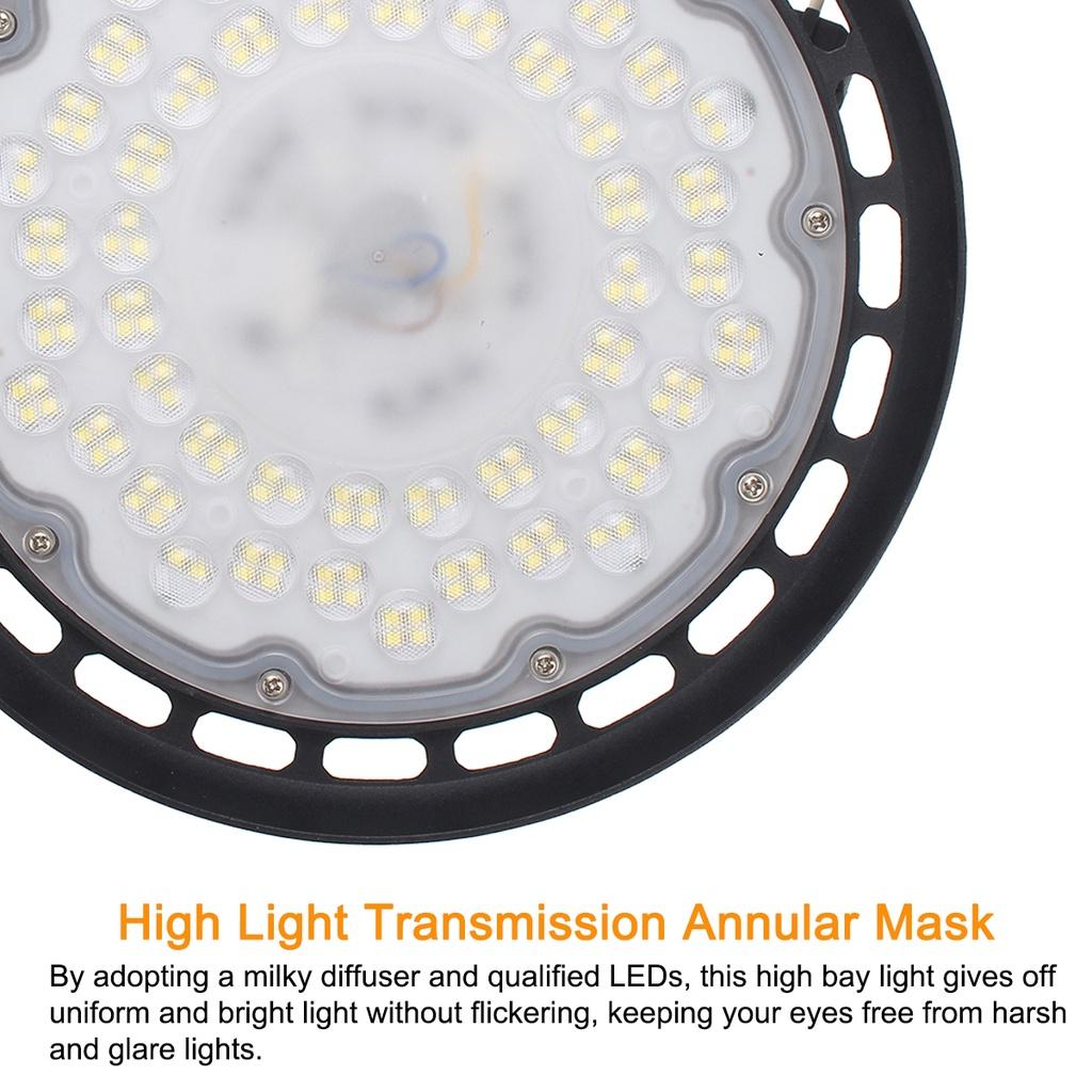 UFO LED High Bay Light 6000lm 6500K Cold White Industrial Commercial Bay Lighting for Warehouse Workshop 100W/150W/200W AC220V