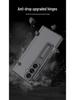 Samsung Z Fold7 Electroplated Leather Magnetic Case with Bracket - Anti-drop Protective Cover