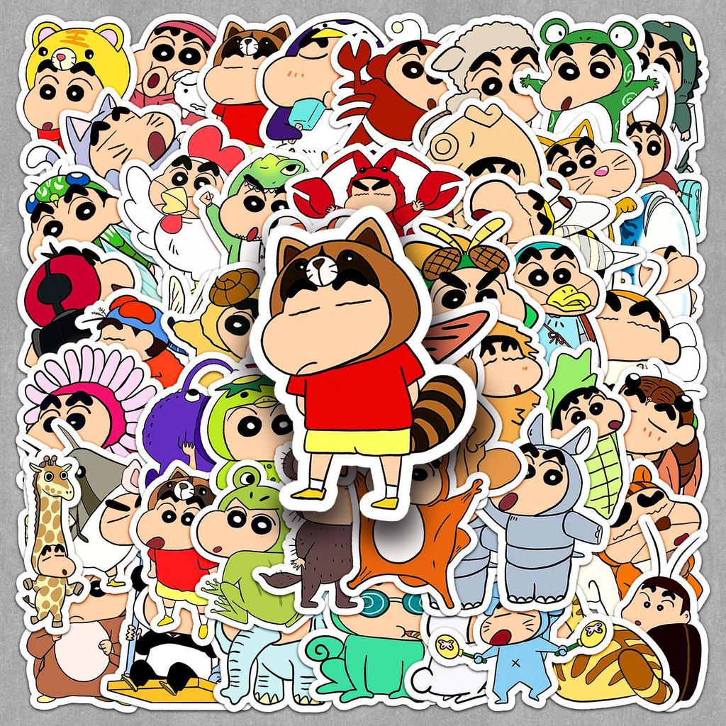 50 Sheets Crayon Shin-chan Waterproof Mochi Stickers - Cute Japanese Animation for Journals