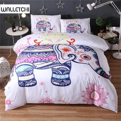 Conjunto de Cama Elefante Boêmio Microfibra Estilo Étnico Exótico Animais Selvagens Capa de Edredom para Decoração de Quarto Mulheres Homens Crianças
