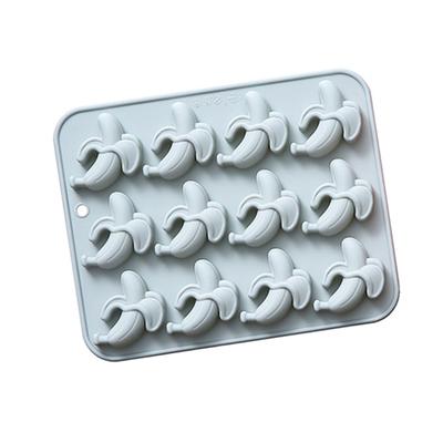 12 Cavity Banana Silicone Mould For Baking Craft Chocolate Ice Cubes Easy Releases