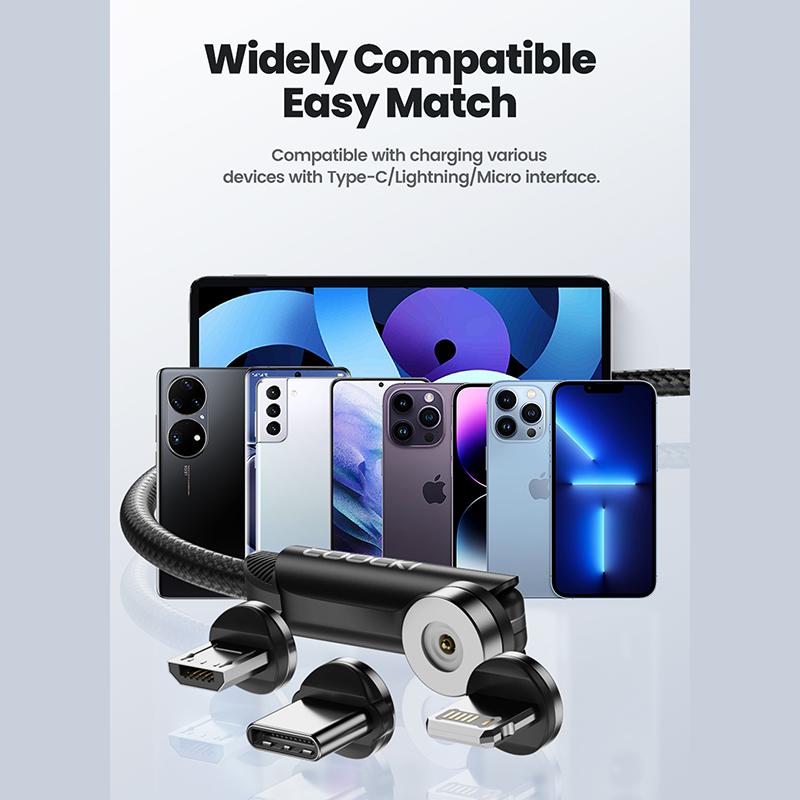 Magnetický kabel Toocki Rychlé nabíjení Micro USB Type C Kabel pro iPhone Samsung Xiaomi Magnetická nabíječka pro mobilní telefon Datový kabel
