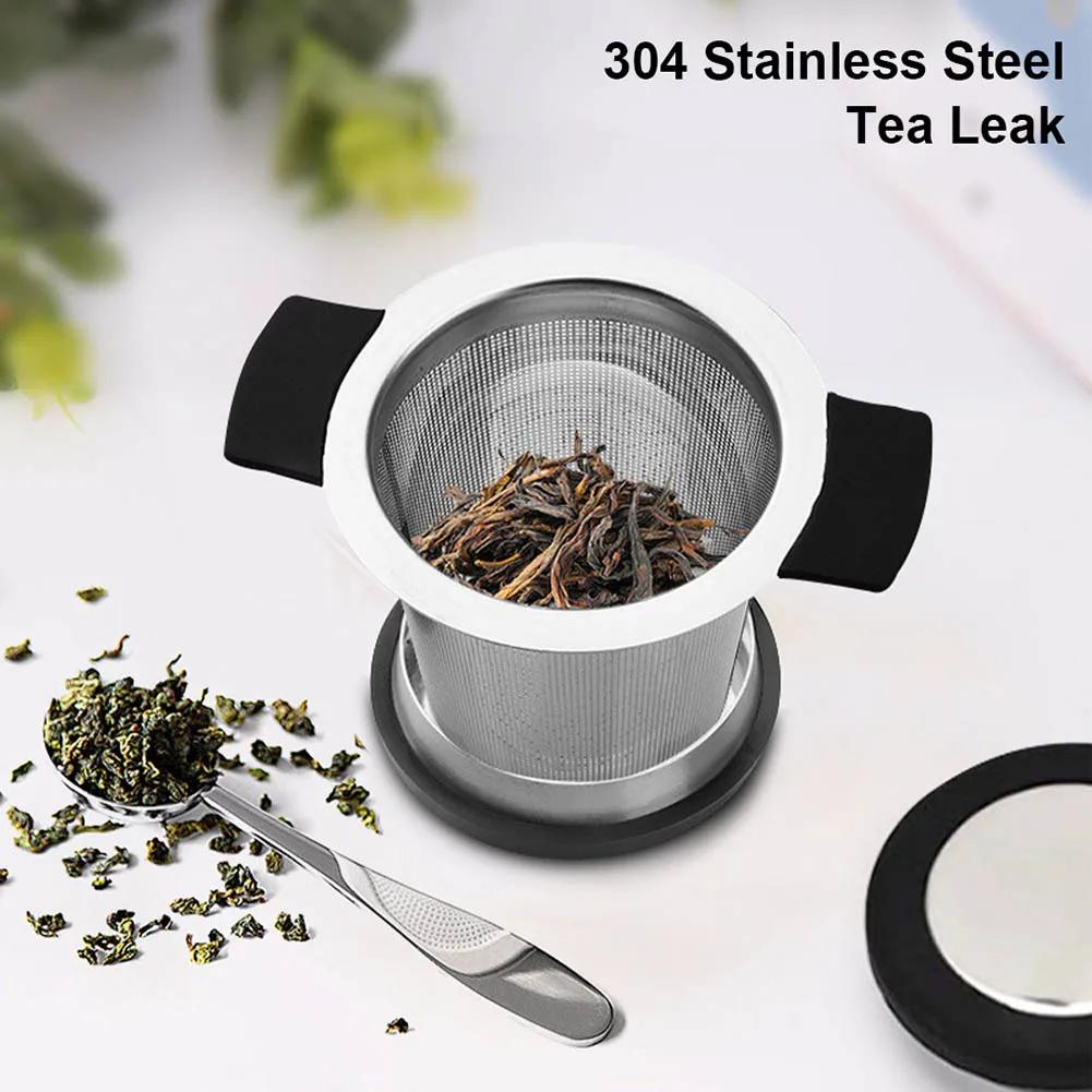 Stainless Steel Double Ear Tea Filter, Tea Filter, Tea Leakage, Spice Tea Filter, Herbal Filter with Cover, Tea Drainage
