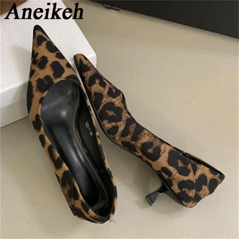 

Spring Brown Retro Design Woman Pumps Pointed Toe Thin Low Heels Elegant Party Female Shoes Size 35-40 35 леопардовый