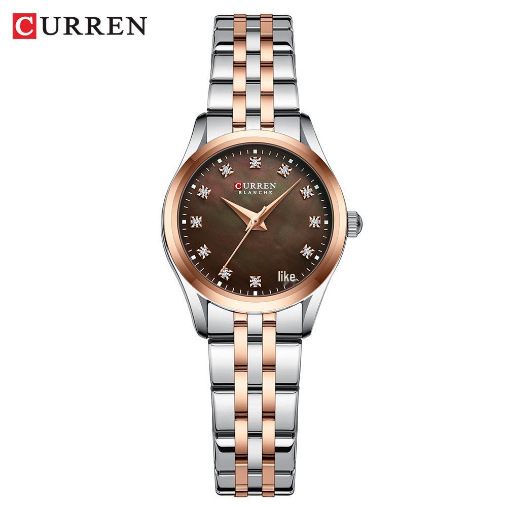 CURREN 9111 Women's Waterproof Steel Band Quartz Fashion Casual Wristwatch