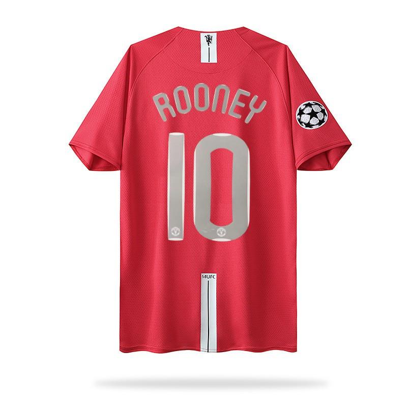 07-08 Manchester United Home Retro Jersey Short Long Sleeve UCL 7 Ronaldo 10 Rooney Football Shirt Men