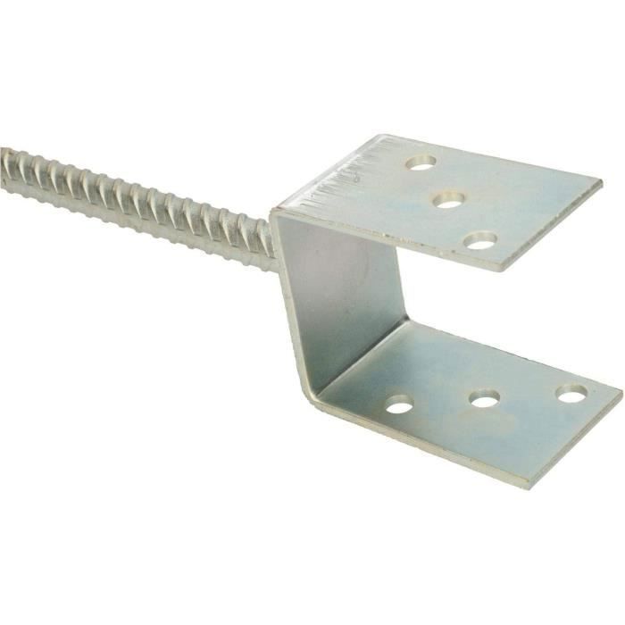 Support de Poteau en U - KOTARBAU - 81 mm - Acier Galvanisé - Longueur 190 mm - Résistant aux Intempéries