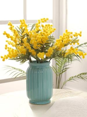 3 pezzi 38 cm finti fiori artificiali di acacia giallo mimosa spray ramo di frutta di ciliegia fiore finto per la decorazione del balcone della tavola di casa della festa nuziale