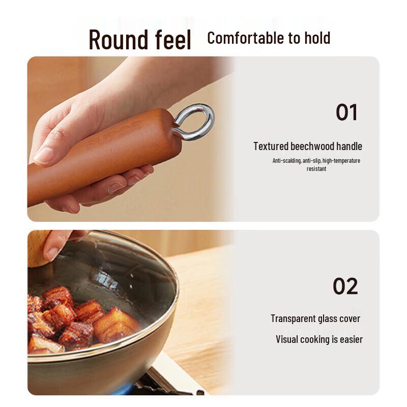 Supor 32CM Lightweight Seasoned Iron Wok