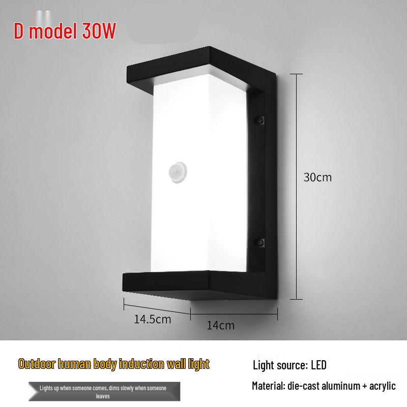 Waterproof LED Motion Sensor Outdoor Wall Light: Modern Minimalist Design for Courtyard, Balcony, and Entryway