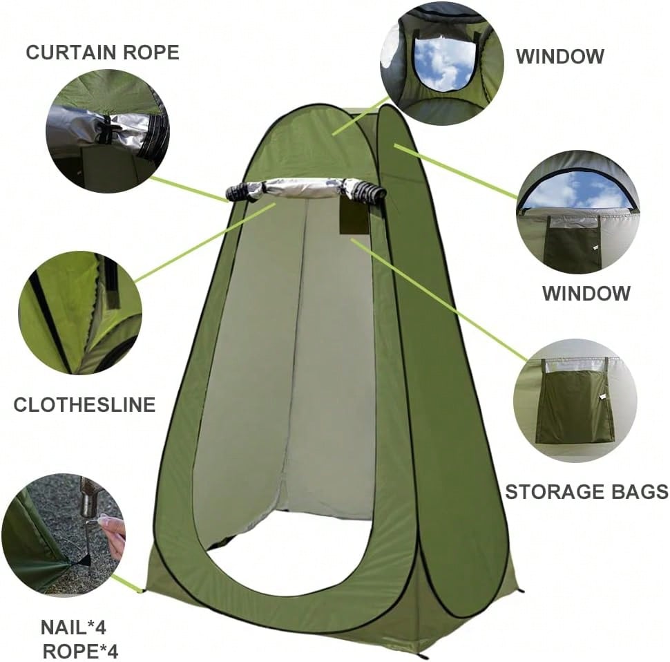 Portable Pop-Up Privacy Tent For Camping & Outdoor Showers - Instant Changing Room & Toilet Shelter, Waterproof