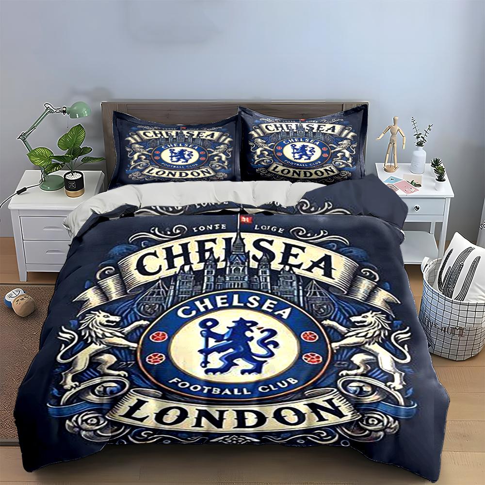 Chelsea Football Club Povlečení Sada Povlečení Potah na peřinu Sada potahů na peřinu Povlaky na polštáře Domácí dekorace (1 * Povlak na peřinu 2 * Povlaky na polštář, bez náplně do peřiny)
