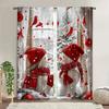 Christmas Snowman Printed Curtains Pole Bag Bedroom Living Room Decoration Home Curtain Polyester Perfect For Sitting