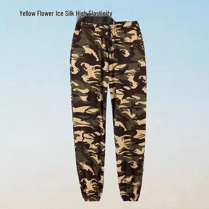 Herren- und Damen-Ultra-dünne atmungsaktive Eis-Seide Camouflage Jogginghosen