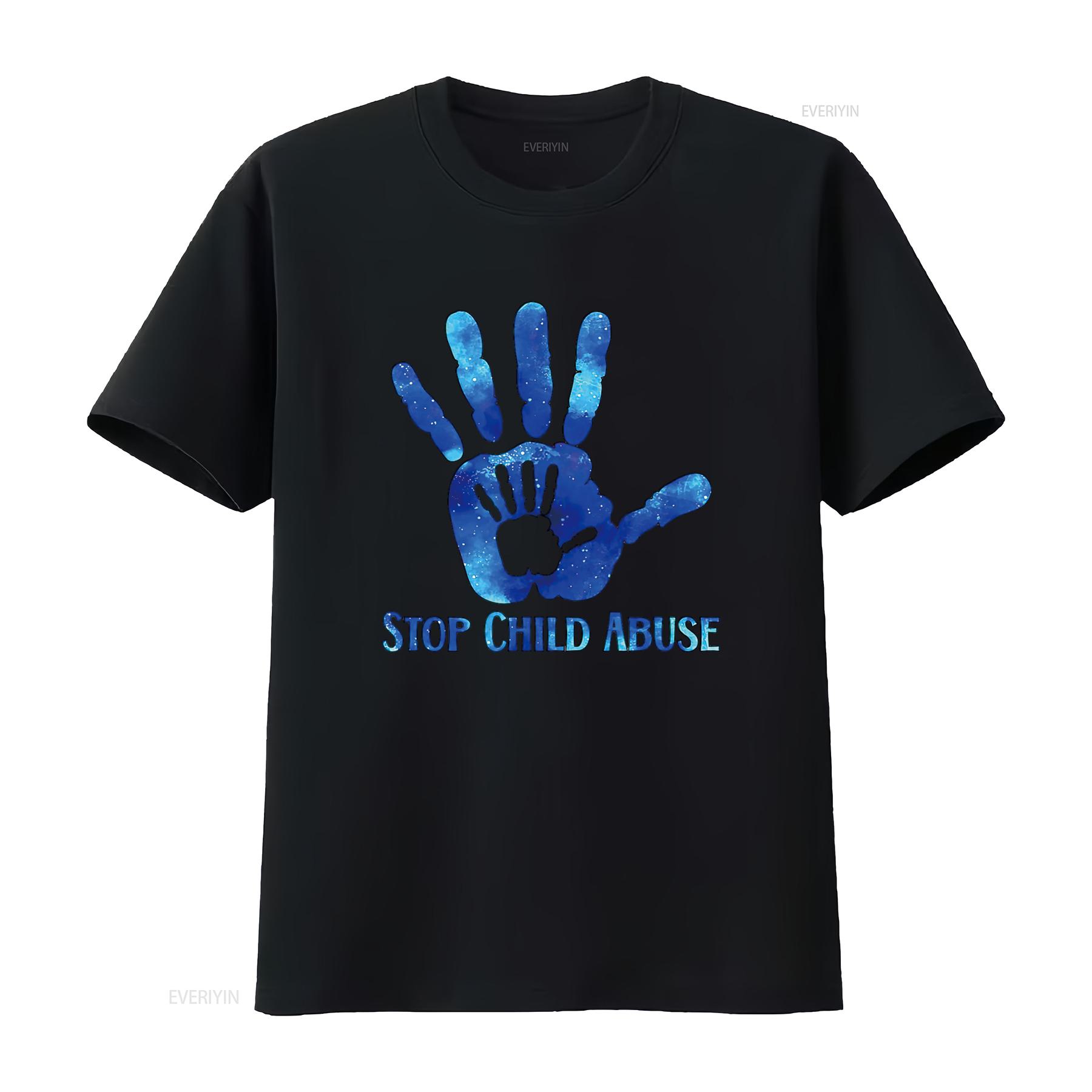 

Stop Child Abuse Prevention Awareness Month Women s Cute T Shirt Fashionable Womens Tops vintage Washed Stretched streetwear 4XL