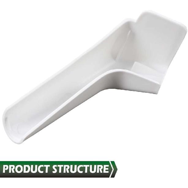GRAND ORANGE RV Rain Gutter Spouts Long Version Left and Right 3 1/2" Long 4pcs White Gutter Spout