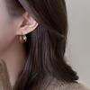Vintage Amber Color Series Earrings for Women Temperament Brown Enamel Tiger Eye Ear Buckle Earring Party Jewelry Accessory Gift