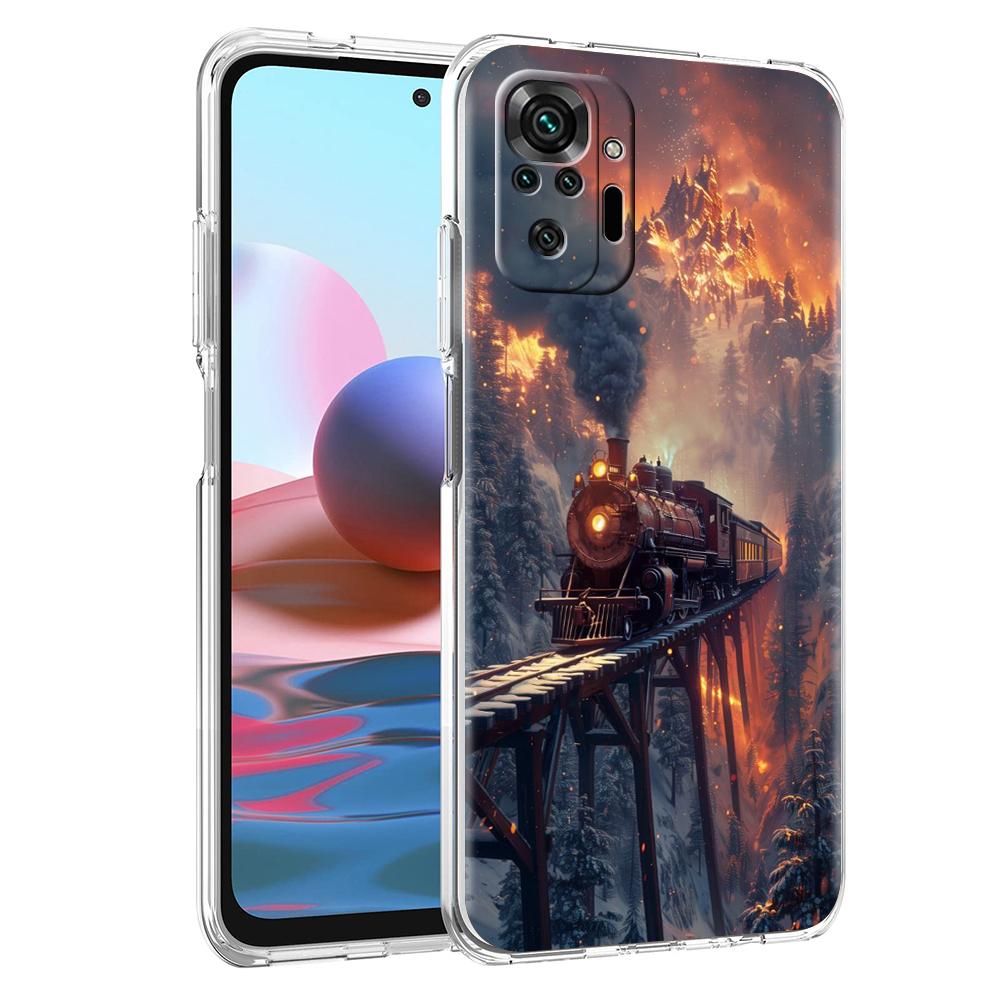 

Train Phone Case Cover for Redmi Note 10 11 11T 7 8 8T 9 K40 Gaming 9A 9C Pro Plus Transparent Soft Shell Capas Coque Bags TPU Redmi Note 8T