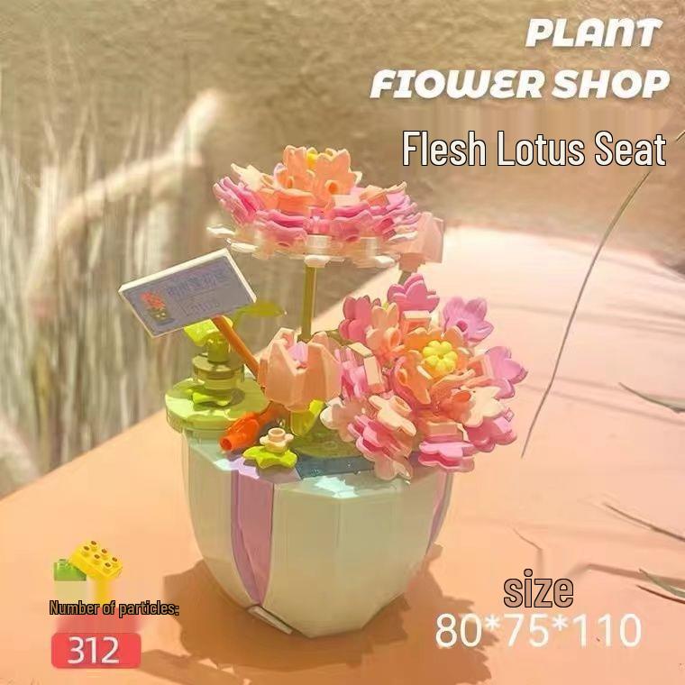 Bionic Eternal Flower Building Blocks: Sunflower and Rose Assembly Toy for Children