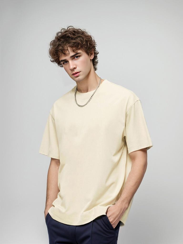 280 Grams Heavy T-shirt 9.9oz High Qualtity Oversized for Men Short Sleeve Tee Cotton Solid Color Trend Leisure