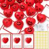 120 Pcs Valentines Day Gifts for Coworkers Heart Stress Ball Bulk with Greeting Cards Heart Smile Face Stress Balls Gift Card for Valentines Exchange