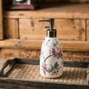300ML Vintage Ceramic Lotion Bottle Creative Flower Soap Dispenser Household Shampoo Shower Gel Makeup Remover Storage Bottle