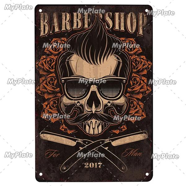 BARBER Tin Sign Metal Sign Retro Plaque Home Decor Metal Vintage Man Cave Bar Pub Club Home Wall Decoration