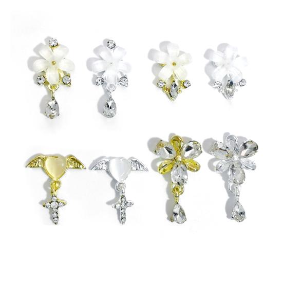10Pcs Manicure Decorations Creative Shape Non-Fading Durable Excellent 3D Rhinestones Pendant Style Nail Art Jewelry Accessories