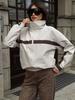 Women's Color Block Jacket Casual Stand Collar Zip Up Long Sleeve Crop Top Outerwear