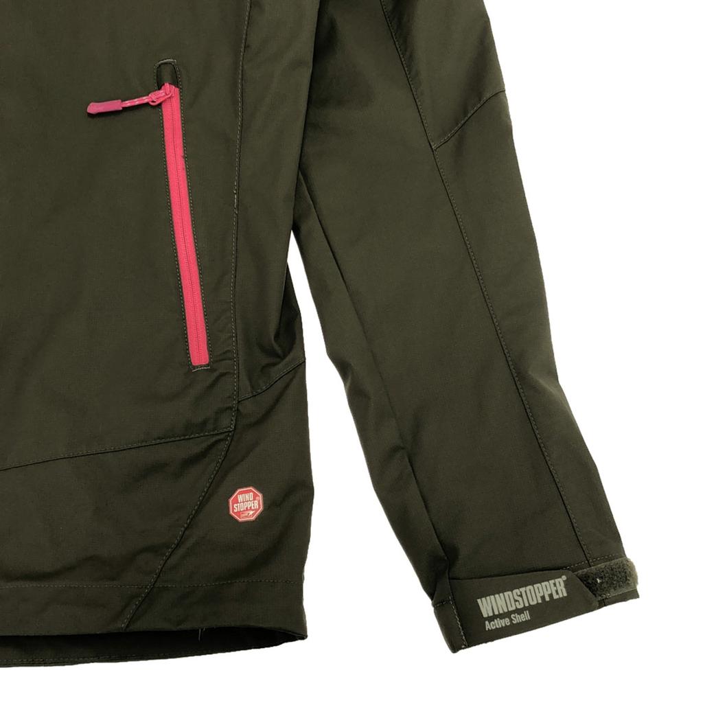 Mammut Bluza z haftem logo Kurtka nylonowa S khaki Podwójny zamek Outdoor Kobiety Używana