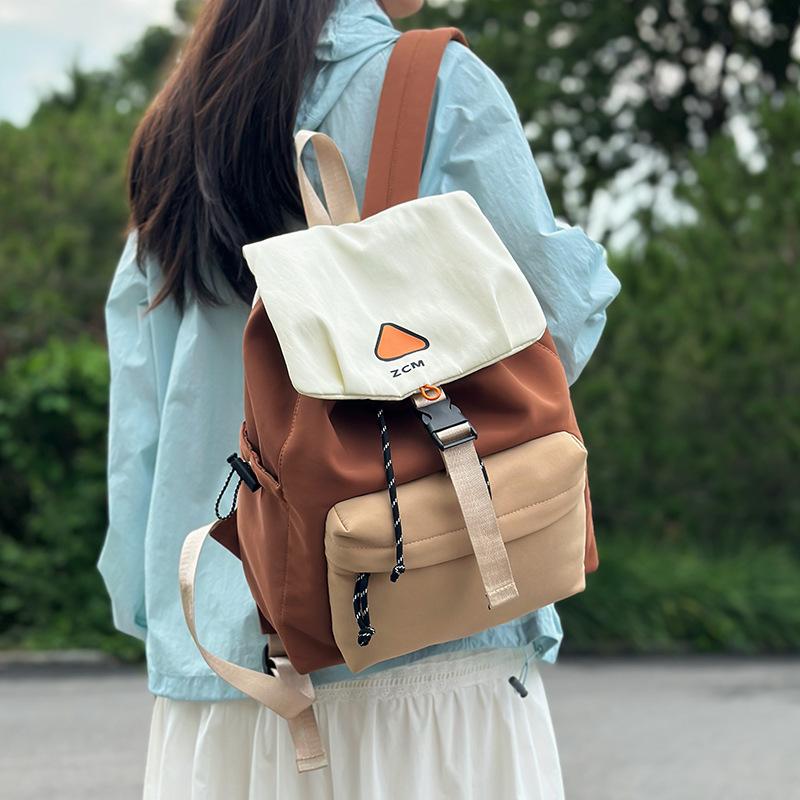 Outdoor college student schoolbag student backpack travel light leisure contrasting colors new large-capacity backpack commuting tide