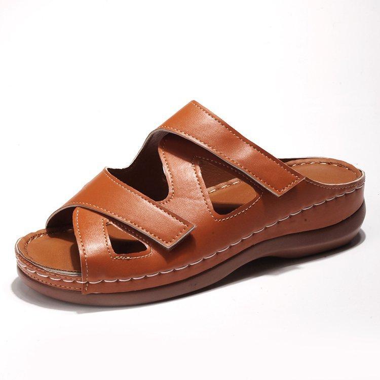 2023 Summer New Roman Sandals Casual Wedge Slippers Hollowed Out Fashion Breathable Women's Shoes