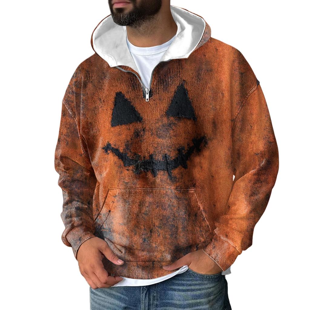 Men Zipper With Pockets  Vintage Hoodies Casual Sweatshirts Lightweight