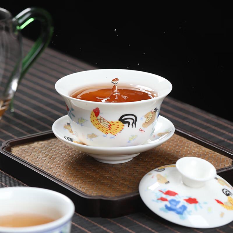 MULTIPOTENT Ming Chenghua Style White Porcelain Gaiwan Tea Bowl
