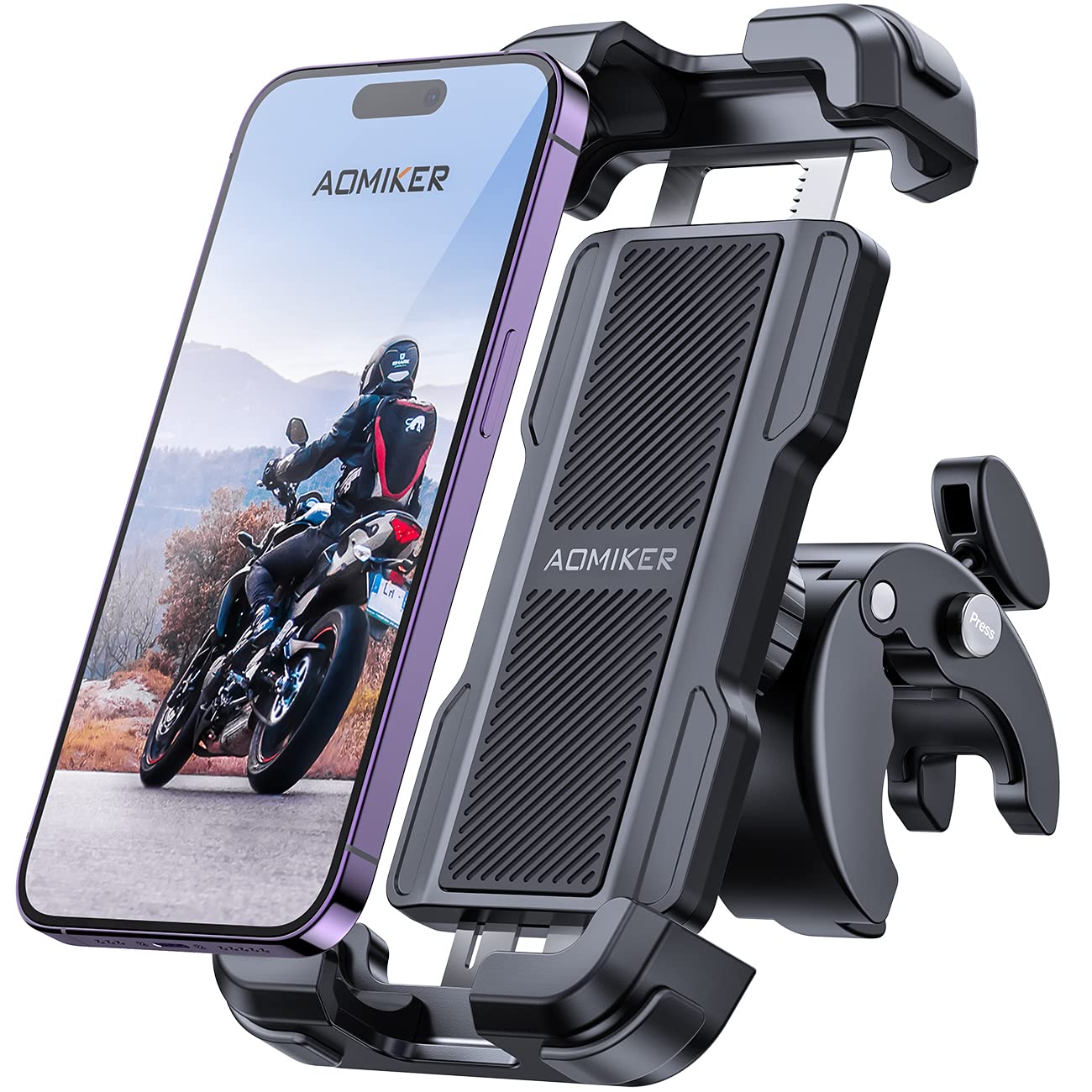 

Новый для Aomiker Мотоциклетный Смартфон Мотоциклетный Держатель для Телефона для и Вибрации Совместимый с iPhone 16 16 16 Pro iPhone Pro и Android Черный 2025 чёрный