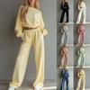 Ensemble de survêtement pour femme Manches longues Crop top et Pantalon de jogging taille haute Décontracté Coupe ample Tenue d'intérieur Ensemble deux pièces