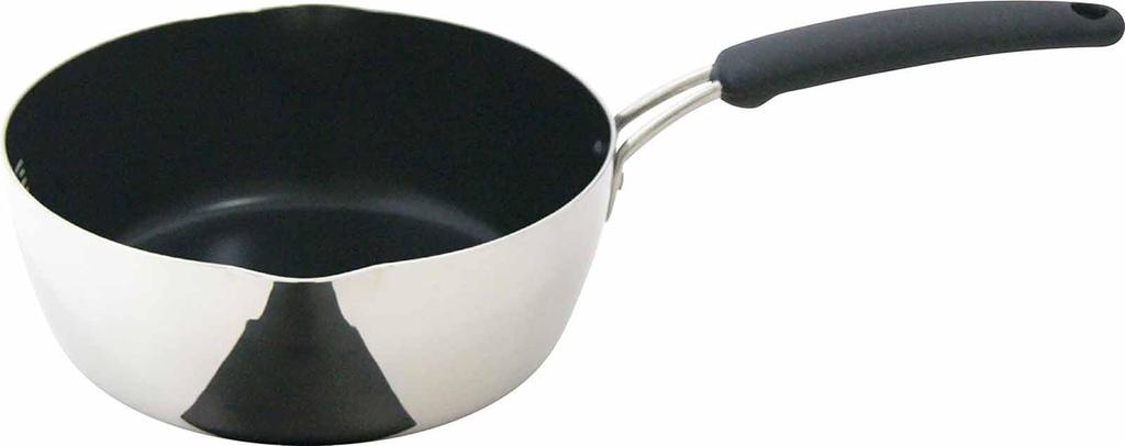 Urushiyama Metal Industry Yukihira Pot 20cm: Features a non-stick fluororesin coating for easy cleaning, time-saving design, easy-to-grip handle, gas