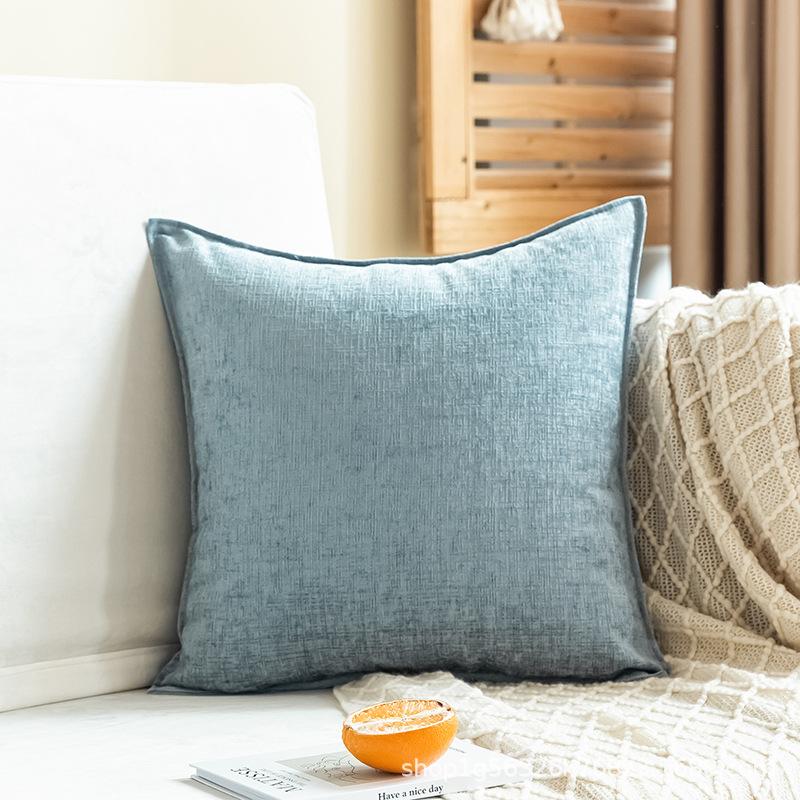 Japanese Solid Color Chenille Pillow Living Room Sofa Cushion Cover Bedside Cushion Back Bedside Large Size Pillow Quality