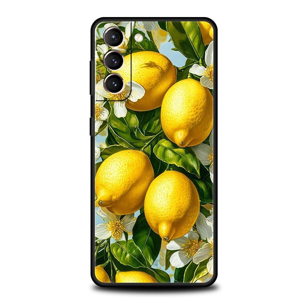 Summer Fruits Lemon Print Soft Phone Case For Samsung Galaxy S25 Edge S24 Plus S23 FE S22 S21 S20 Ultra 5G S10 Protect Cover
