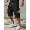1pc Men's Fashionable and Casual Utility Capri Pants for Summer with Drawstring At the Waist, Large Pockets and Three-quarter Pants