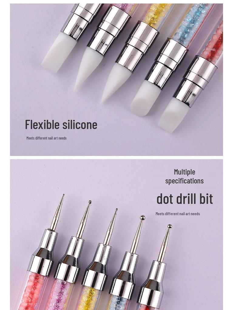 Multi-Color Double-Head Silicone Dotting & Embossing Gel Pen for Nail Art