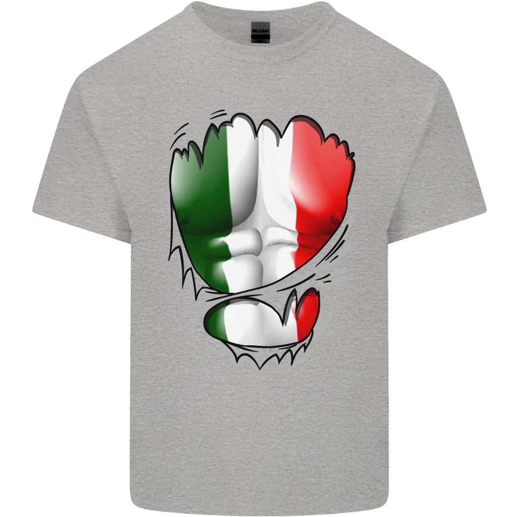 Gym Italian Flag Ripped Muscles Italy Unisexs Light Cotton TShirt