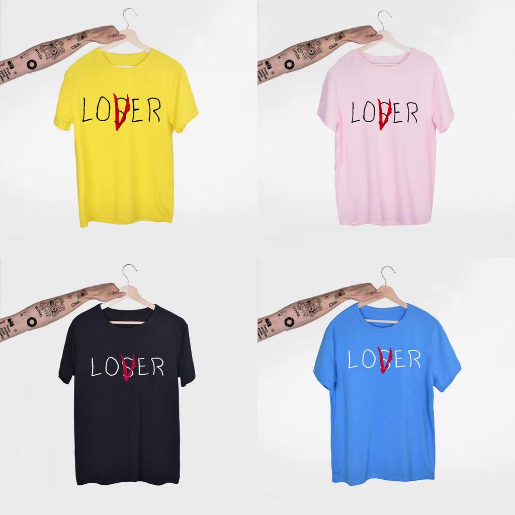 Stylish Unisex Fun Lover Loser Lettering Printed Short Sleeve Top T-shirt For Everyday Wear